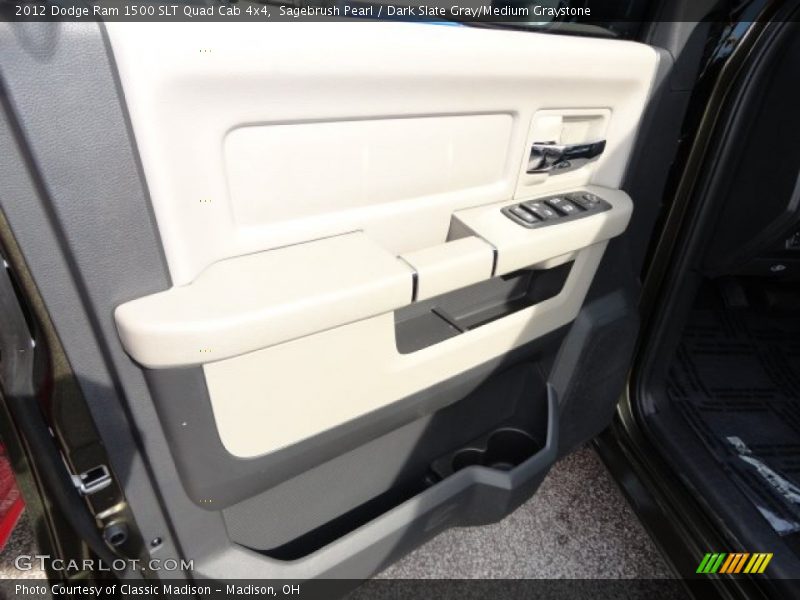 Sagebrush Pearl / Dark Slate Gray/Medium Graystone 2012 Dodge Ram 1500 SLT Quad Cab 4x4