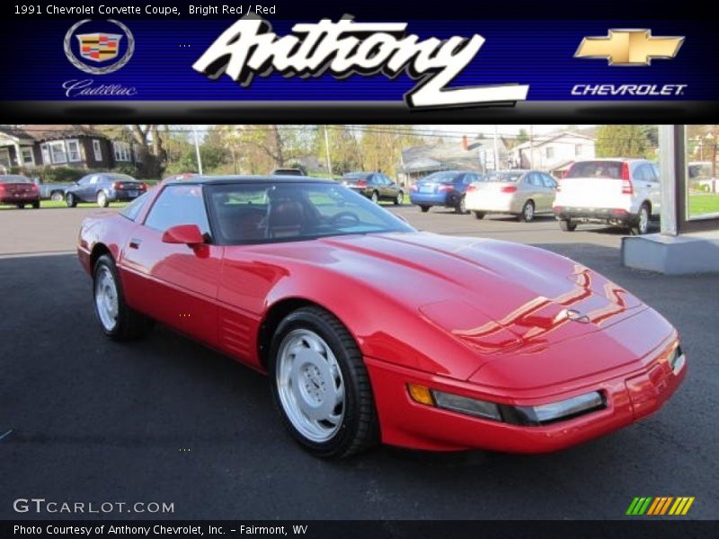 Bright Red / Red 1991 Chevrolet Corvette Coupe