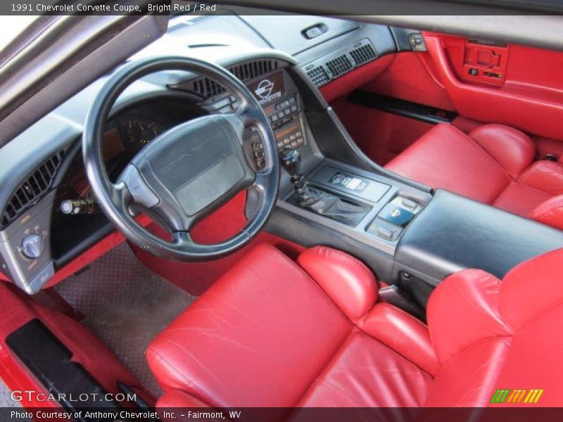 Red Interior - 1991 Corvette Coupe 