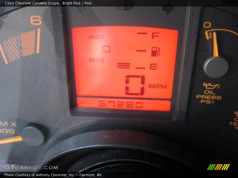 Bright Red / Red 1991 Chevrolet Corvette Coupe