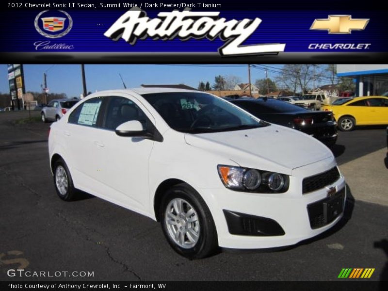Summit White / Dark Pewter/Dark Titanium 2012 Chevrolet Sonic LT Sedan