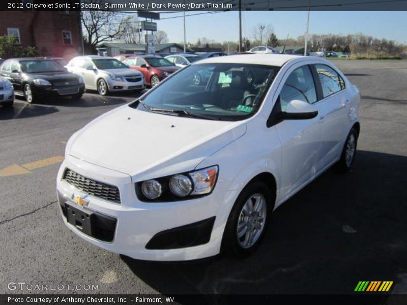 Summit White / Dark Pewter/Dark Titanium 2012 Chevrolet Sonic LT Sedan