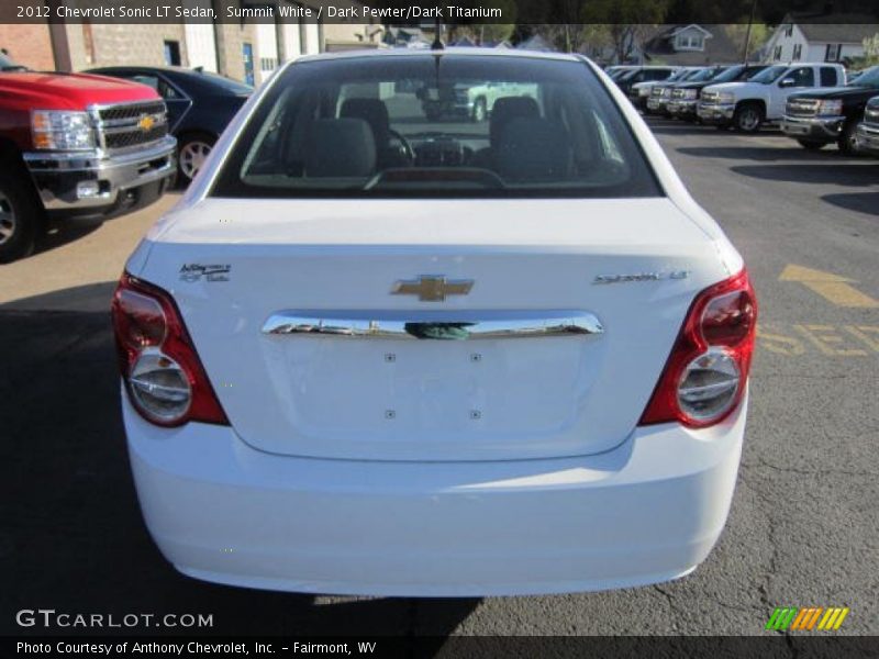 Summit White / Dark Pewter/Dark Titanium 2012 Chevrolet Sonic LT Sedan