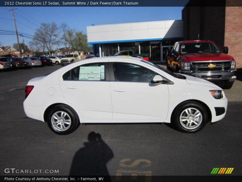 Summit White / Dark Pewter/Dark Titanium 2012 Chevrolet Sonic LT Sedan