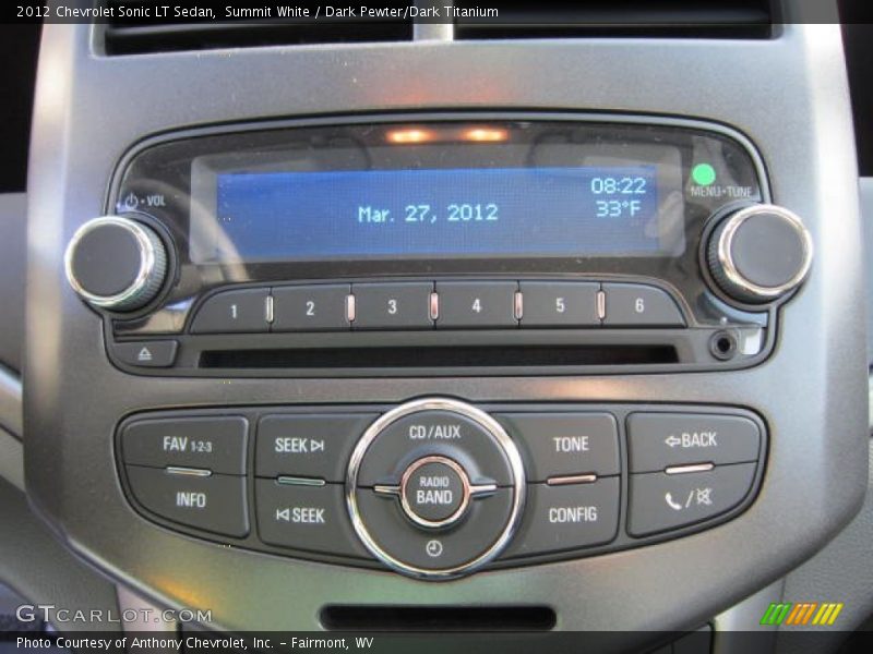 Summit White / Dark Pewter/Dark Titanium 2012 Chevrolet Sonic LT Sedan