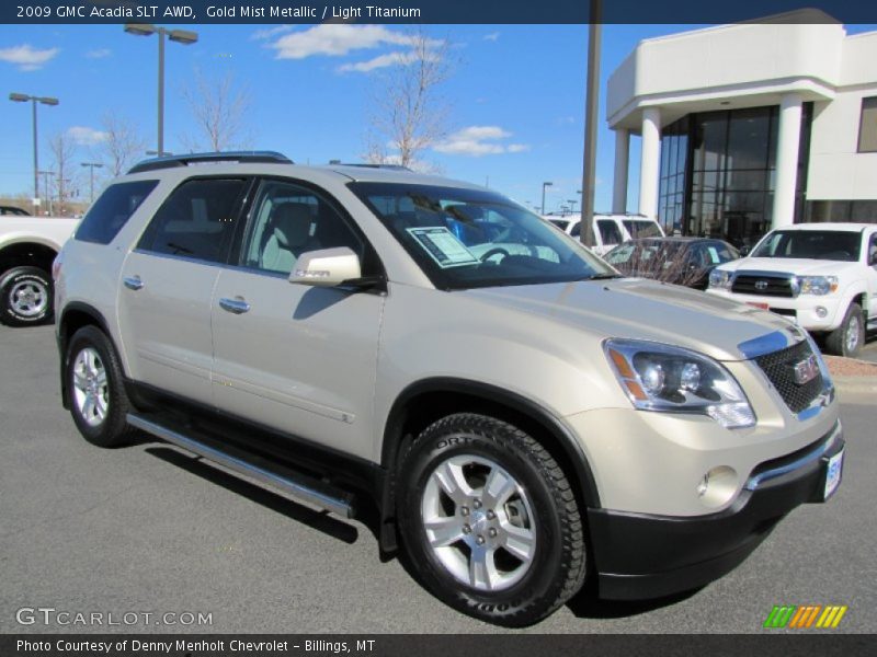 Gold Mist Metallic / Light Titanium 2009 GMC Acadia SLT AWD