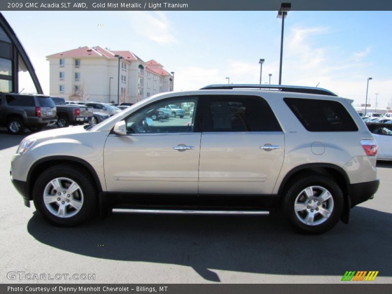 Gold Mist Metallic / Light Titanium 2009 GMC Acadia SLT AWD