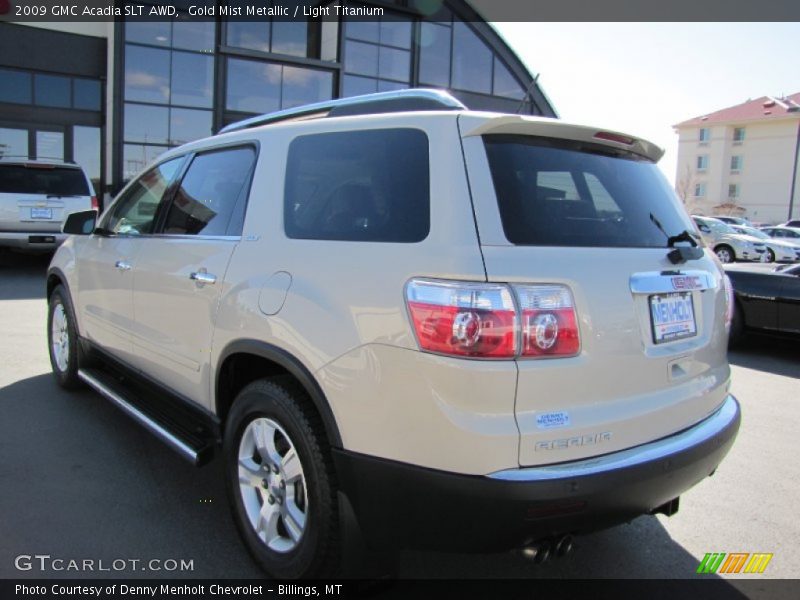 Gold Mist Metallic / Light Titanium 2009 GMC Acadia SLT AWD