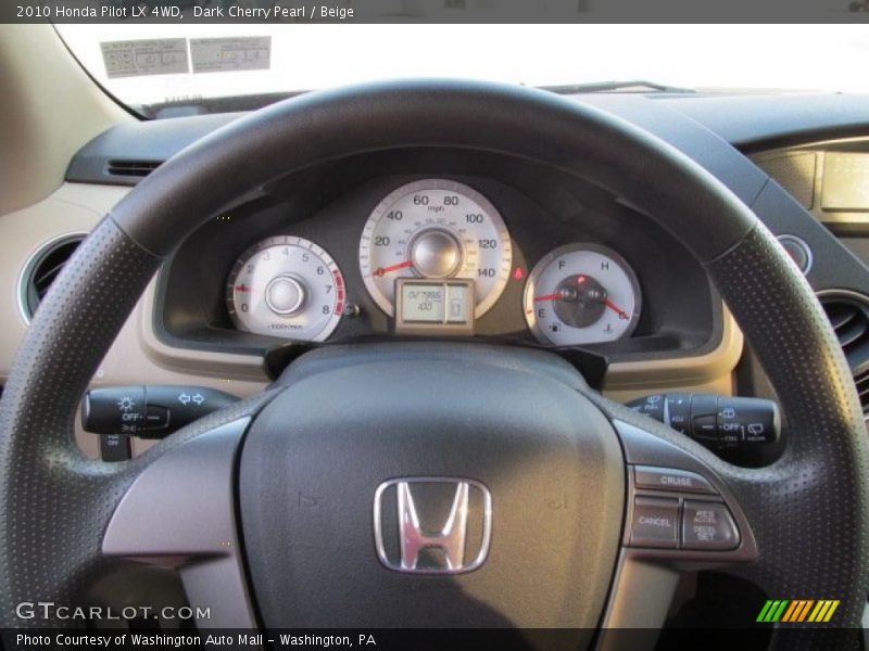 Dark Cherry Pearl / Beige 2010 Honda Pilot LX 4WD