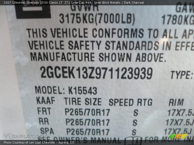Silver Birch Metallic / Dark Charcoal 2007 Chevrolet Silverado 1500 Classic LT  Z71 Crew Cab 4x4