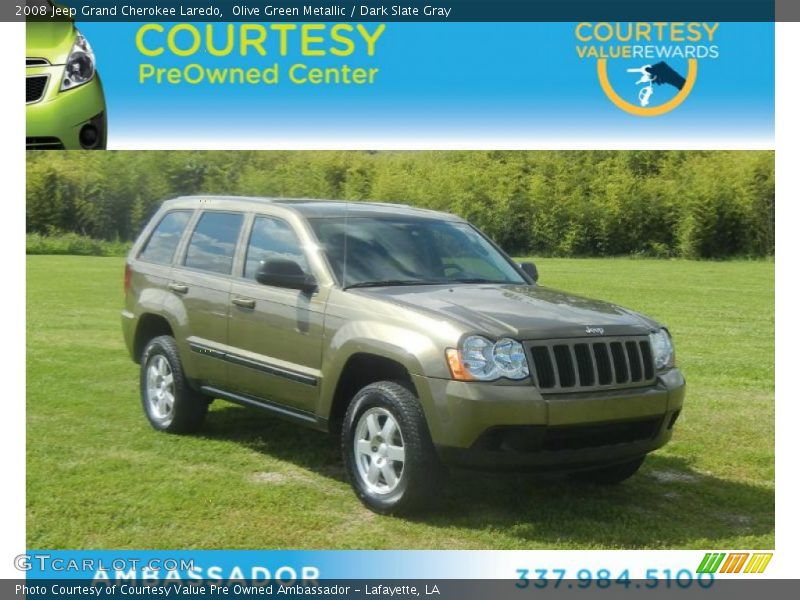 Olive Green Metallic / Dark Slate Gray 2008 Jeep Grand Cherokee Laredo