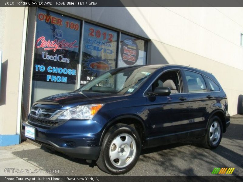 Royal Blue Pearl / Gray 2010 Honda CR-V LX AWD