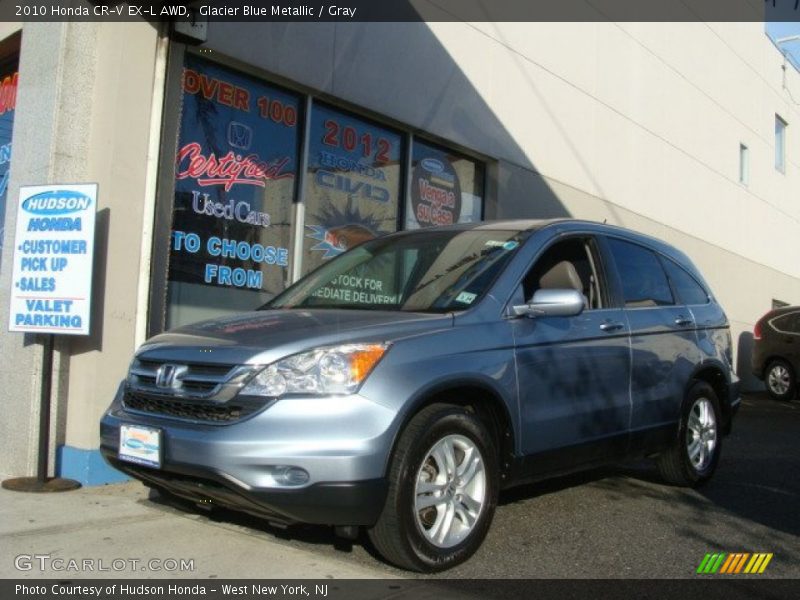 Glacier Blue Metallic / Gray 2010 Honda CR-V EX-L AWD