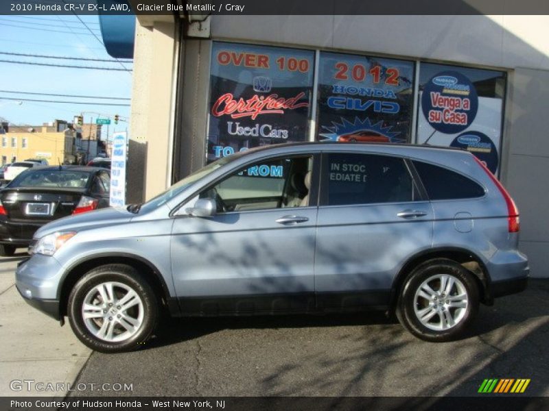 Glacier Blue Metallic / Gray 2010 Honda CR-V EX-L AWD