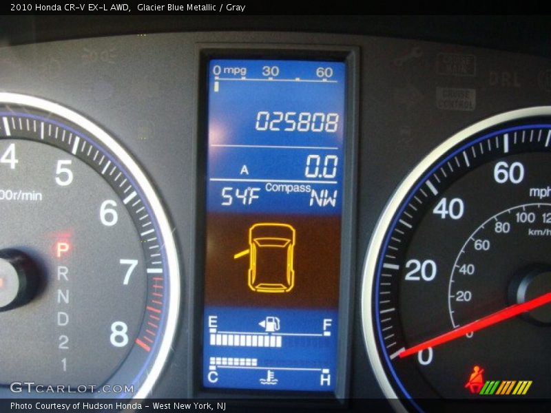 Glacier Blue Metallic / Gray 2010 Honda CR-V EX-L AWD