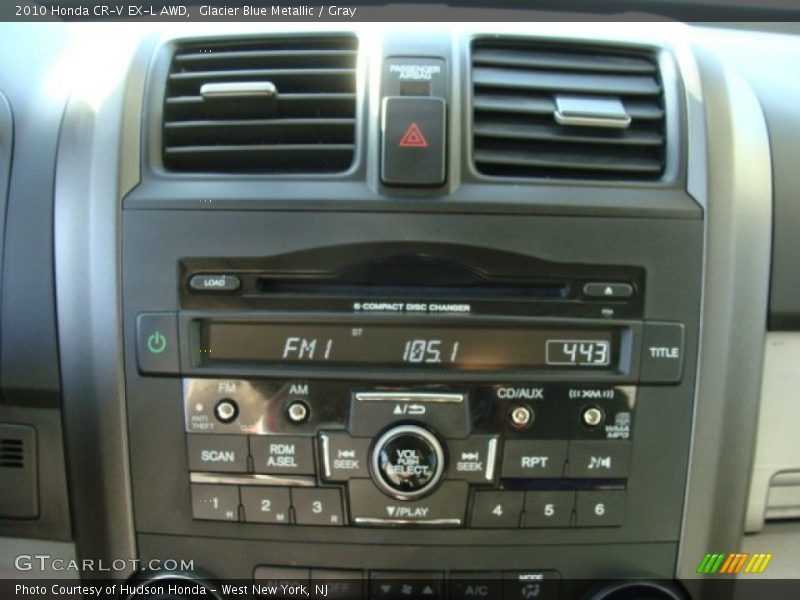 Glacier Blue Metallic / Gray 2010 Honda CR-V EX-L AWD