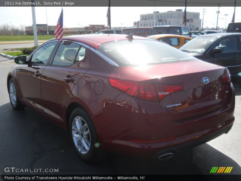 Spicy Red / Beige 2011 Kia Optima LX