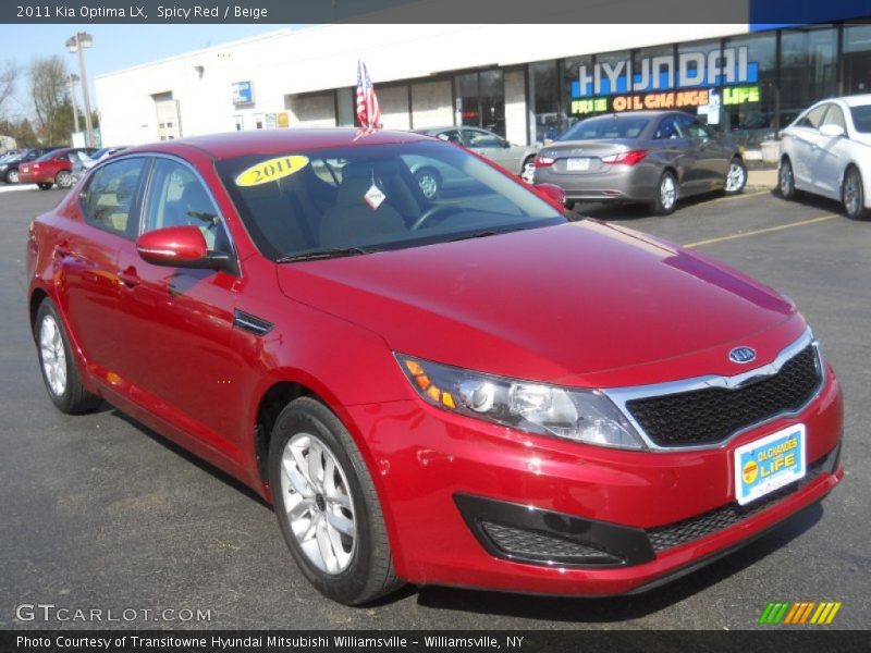 Spicy Red / Beige 2011 Kia Optima LX