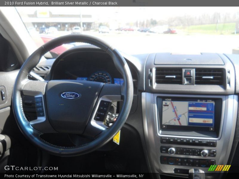 Brilliant Silver Metallic / Charcoal Black 2010 Ford Fusion Hybrid