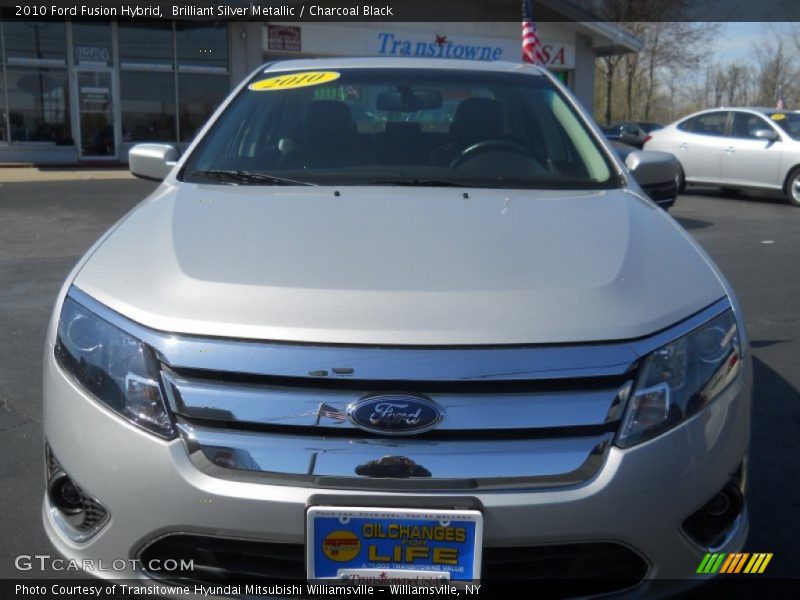 Brilliant Silver Metallic / Charcoal Black 2010 Ford Fusion Hybrid