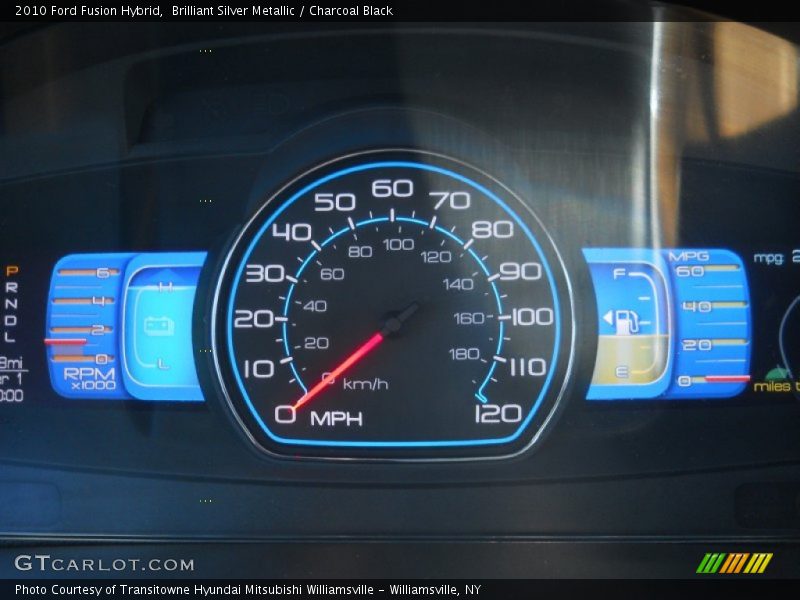 Brilliant Silver Metallic / Charcoal Black 2010 Ford Fusion Hybrid
