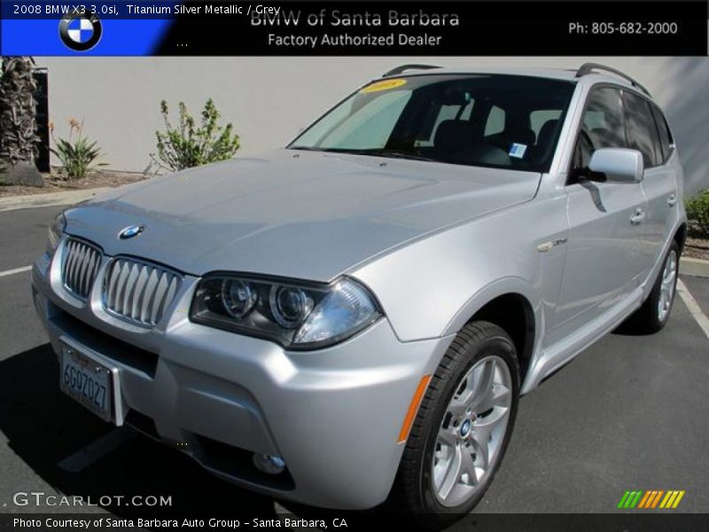 Titanium Silver Metallic / Grey 2008 BMW X3 3.0si