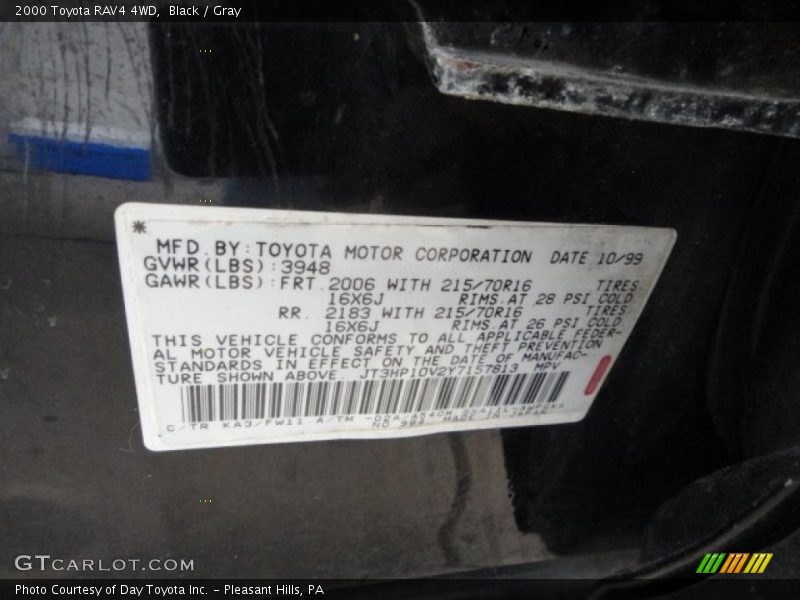 Black / Gray 2000 Toyota RAV4 4WD