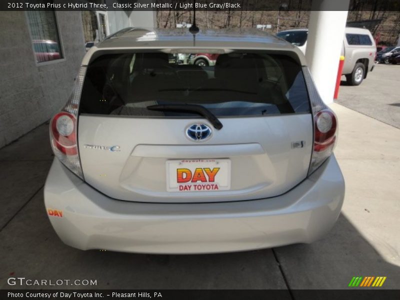 Classic Silver Metallic / Light Blue Gray/Black 2012 Toyota Prius c Hybrid Three