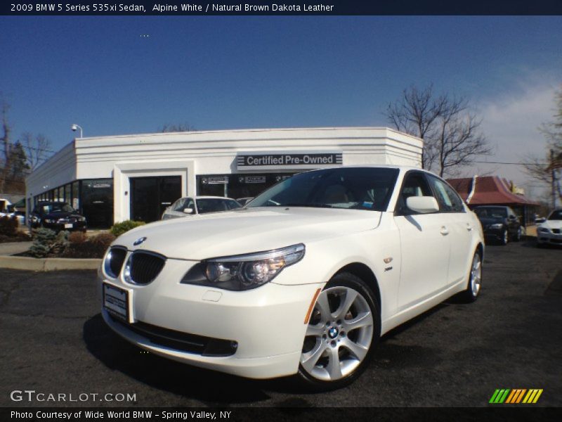 Alpine White / Natural Brown Dakota Leather 2009 BMW 5 Series 535xi Sedan