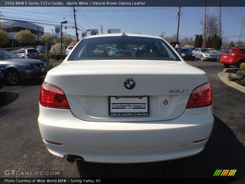 Alpine White / Natural Brown Dakota Leather 2009 BMW 5 Series 535xi Sedan