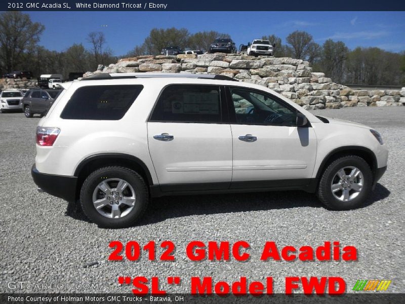 White Diamond Tricoat / Ebony 2012 GMC Acadia SL