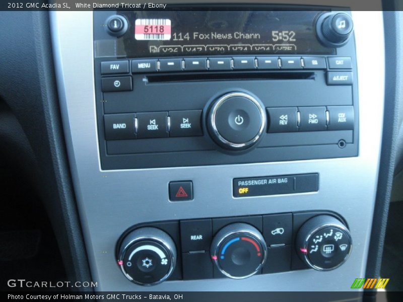 White Diamond Tricoat / Ebony 2012 GMC Acadia SL