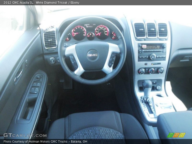 White Diamond Tricoat / Ebony 2012 GMC Acadia SL