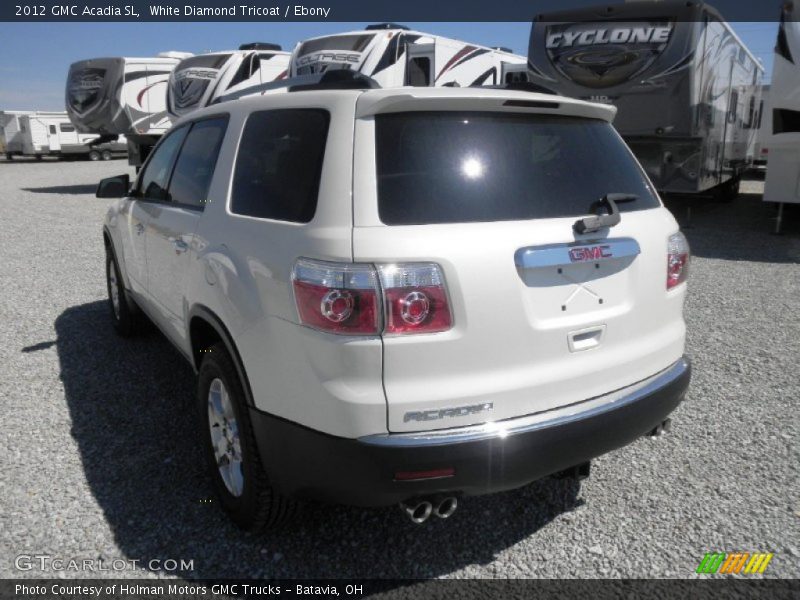 White Diamond Tricoat / Ebony 2012 GMC Acadia SL