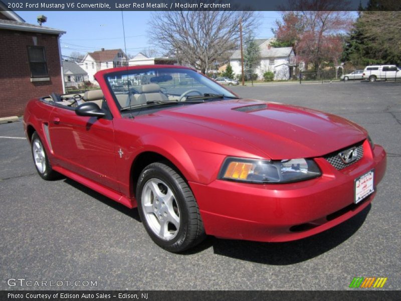 Laser Red Metallic / Medium Parchment 2002 Ford Mustang V6 Convertible