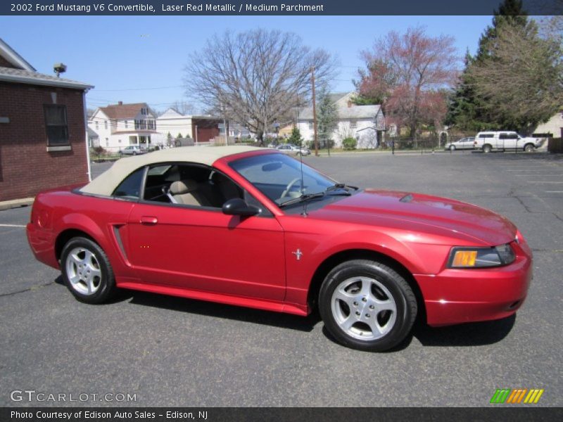 Laser Red Metallic / Medium Parchment 2002 Ford Mustang V6 Convertible
