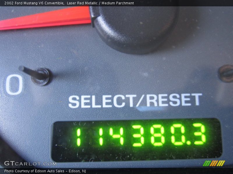 Laser Red Metallic / Medium Parchment 2002 Ford Mustang V6 Convertible