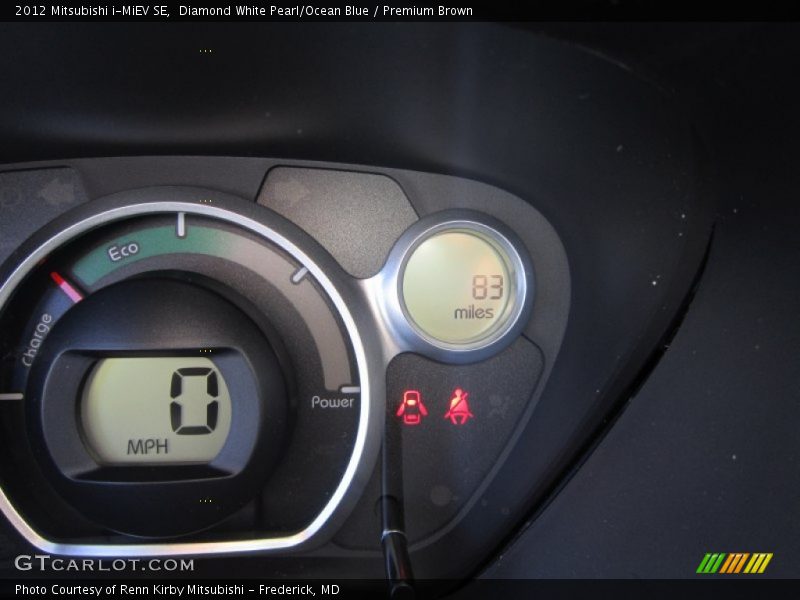 Diamond White Pearl/Ocean Blue / Premium Brown 2012 Mitsubishi i-MiEV SE
