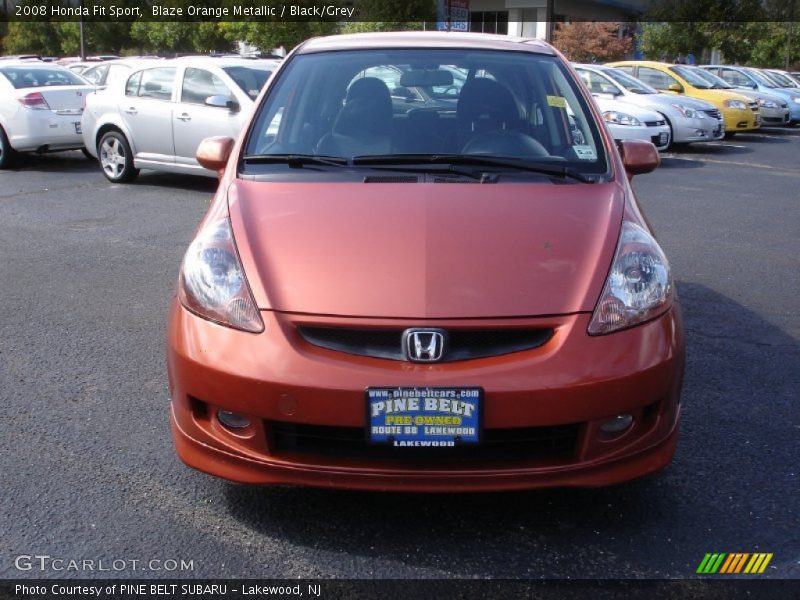 Blaze Orange Metallic / Black/Grey 2008 Honda Fit Sport