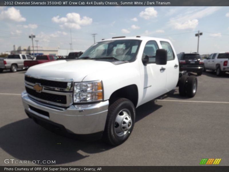 Summit White / Dark Titanium 2012 Chevrolet Silverado 3500HD WT Crew Cab 4x4 Dually Chassis