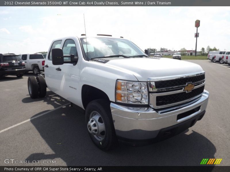 Summit White / Dark Titanium 2012 Chevrolet Silverado 3500HD WT Crew Cab 4x4 Dually Chassis