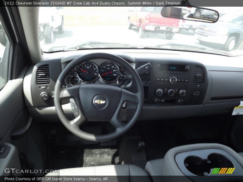 Summit White / Dark Titanium 2012 Chevrolet Silverado 3500HD WT Crew Cab 4x4 Dually Chassis
