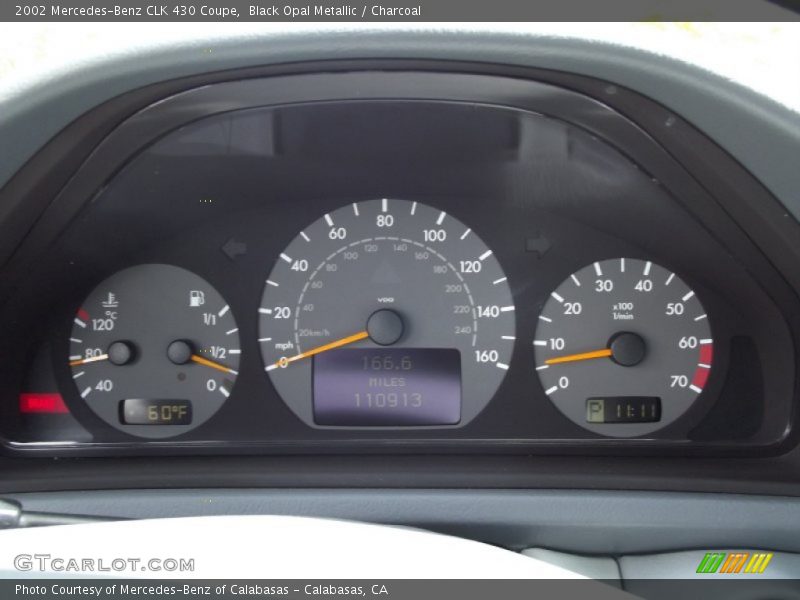 Black Opal Metallic / Charcoal 2002 Mercedes-Benz CLK 430 Coupe