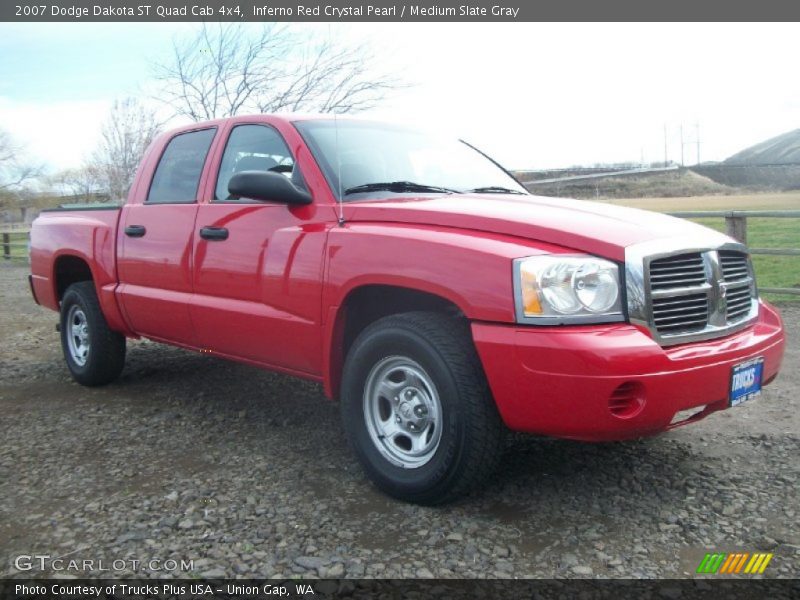 Inferno Red Crystal Pearl / Medium Slate Gray 2007 Dodge Dakota ST Quad Cab 4x4