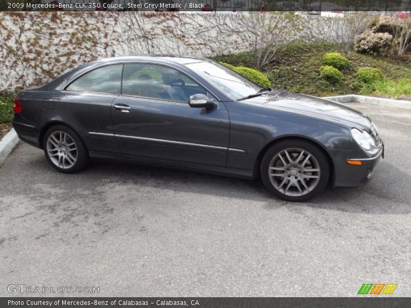 Steel Grey Metallic / Black 2009 Mercedes-Benz CLK 350 Coupe