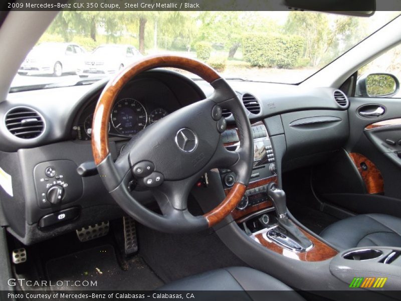 Steel Grey Metallic / Black 2009 Mercedes-Benz CLK 350 Coupe