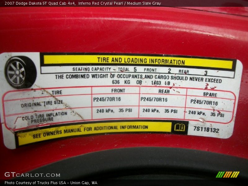Inferno Red Crystal Pearl / Medium Slate Gray 2007 Dodge Dakota ST Quad Cab 4x4