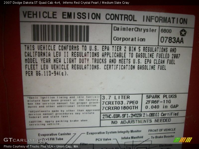 Inferno Red Crystal Pearl / Medium Slate Gray 2007 Dodge Dakota ST Quad Cab 4x4