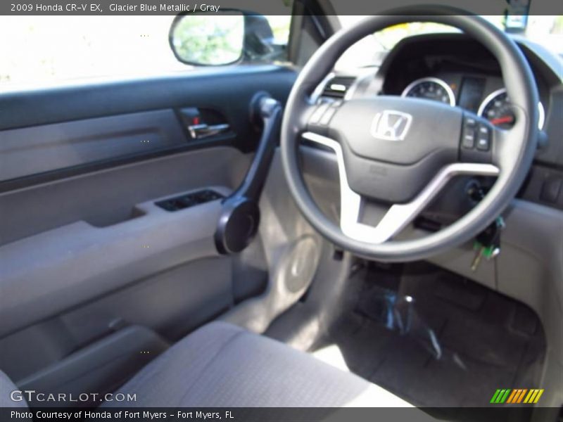 Glacier Blue Metallic / Gray 2009 Honda CR-V EX
