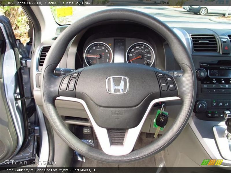 Glacier Blue Metallic / Gray 2009 Honda CR-V EX